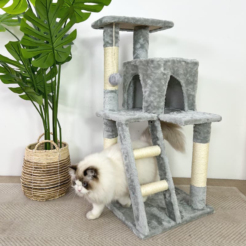 Grey cat trees and towers - elevated cat bed - Image 2