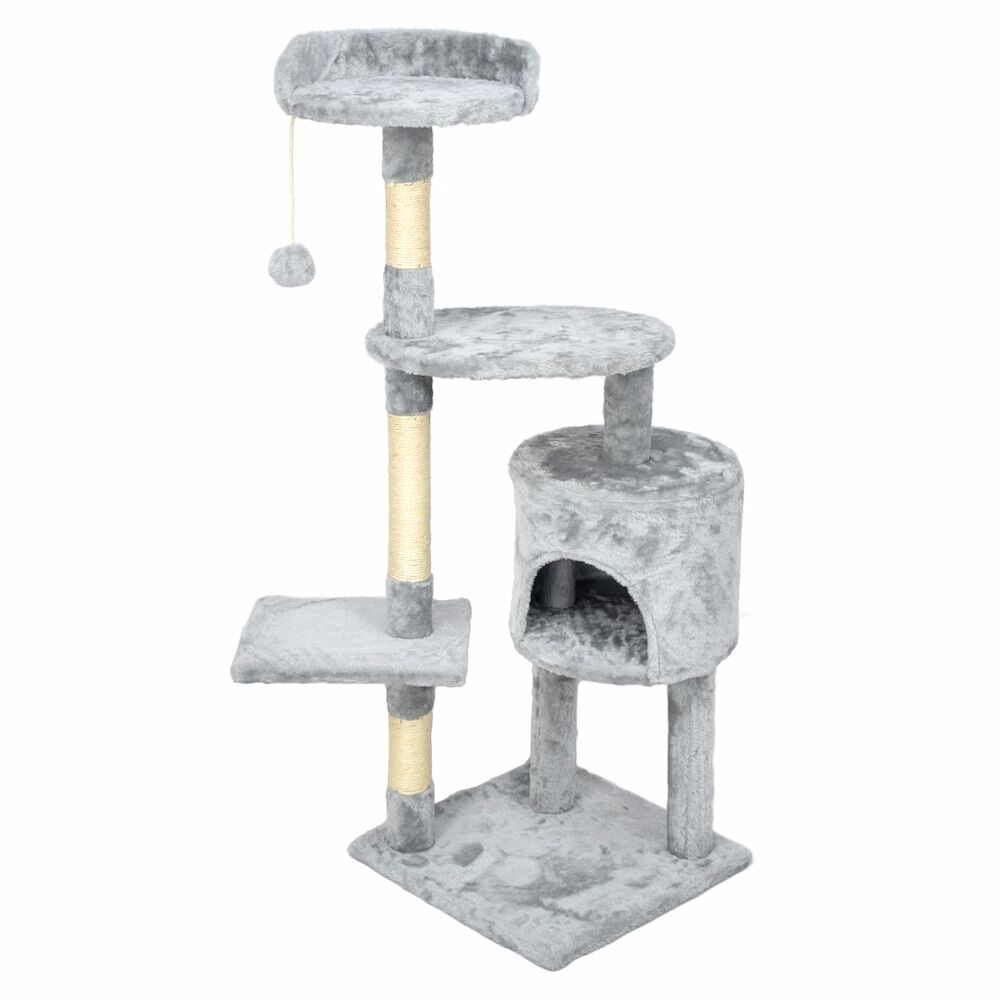 Grey Scratching Post for Cat - with cat house and lying board - Image 3
