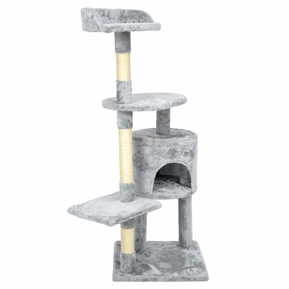 Grey Scratching Post for Cat - with cat house and lying board - Image 5