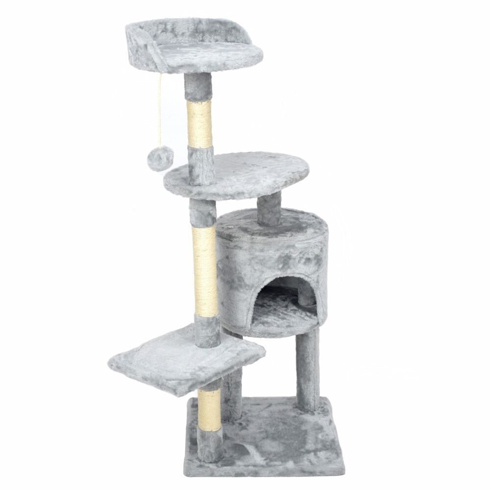 Grey Scratching Post for Cat - with cat house and lying board - Image 6