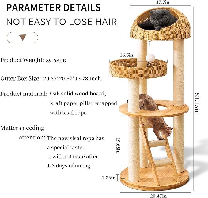 Big Cat Tree Tower with 4 tier cat bed - Image 2