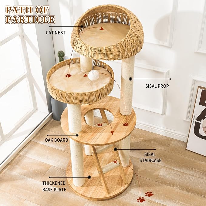 Big Cat Tree Tower with 4 tier cat bed - Image 3