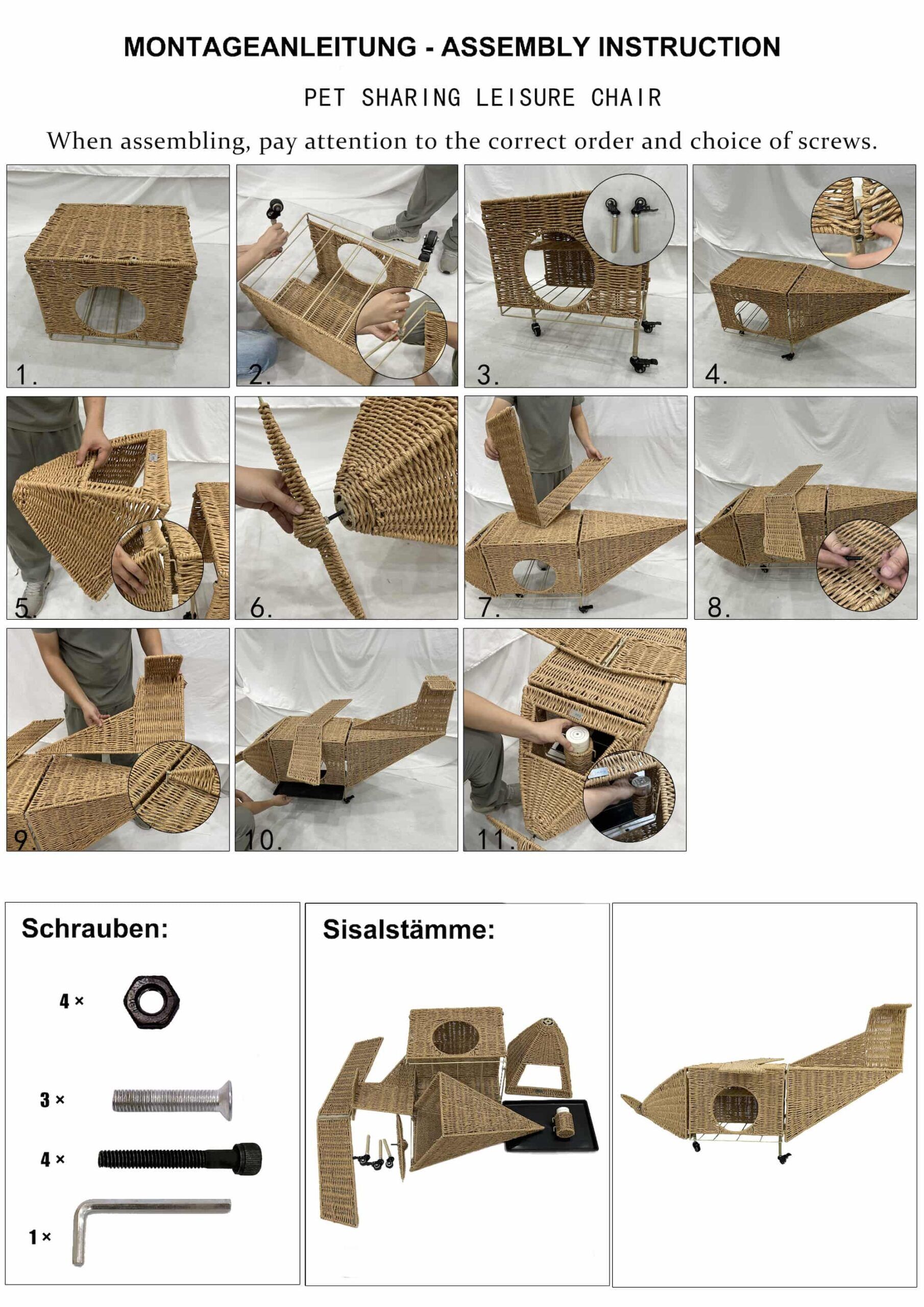 Handwoven Airplane Pet Bed for Cats & Dogs, Rattan Cat House - Image 6