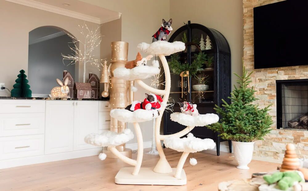 Giant cat tree with perch